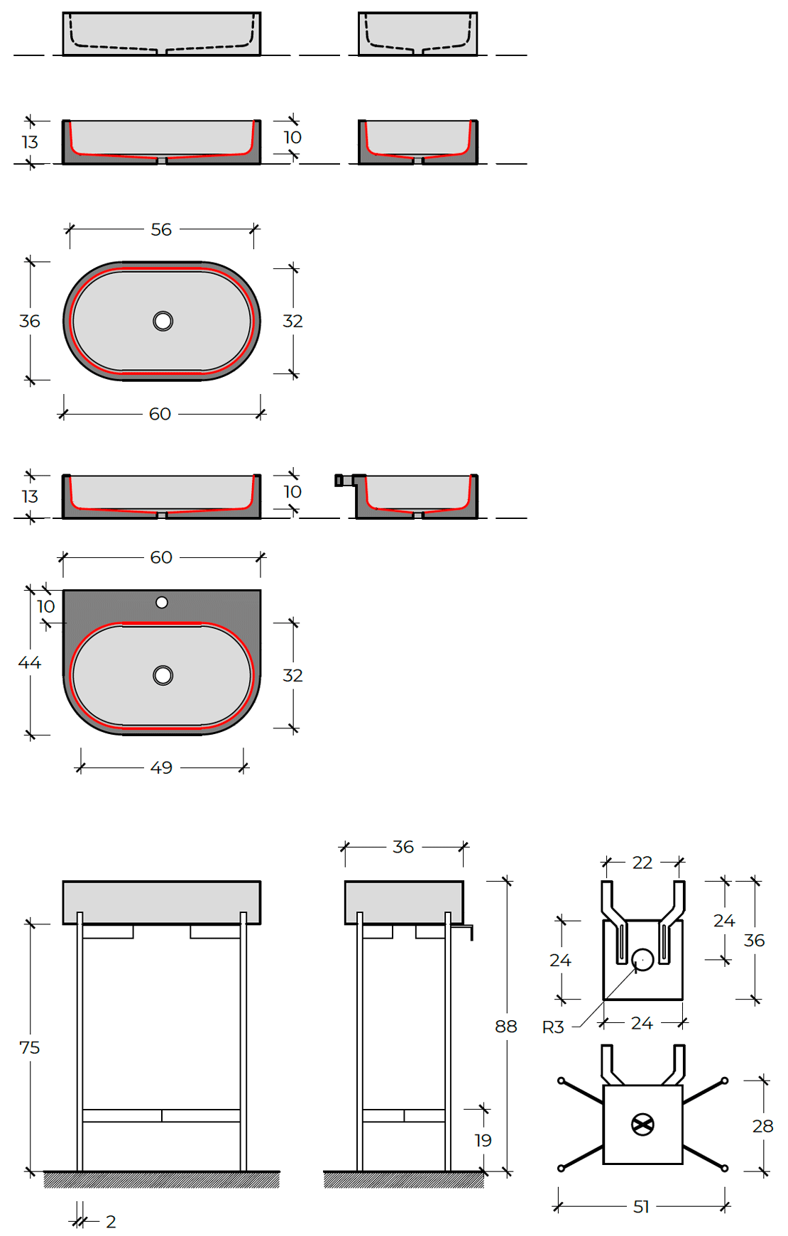 Galaktische Aufsatzwaschtischmuster