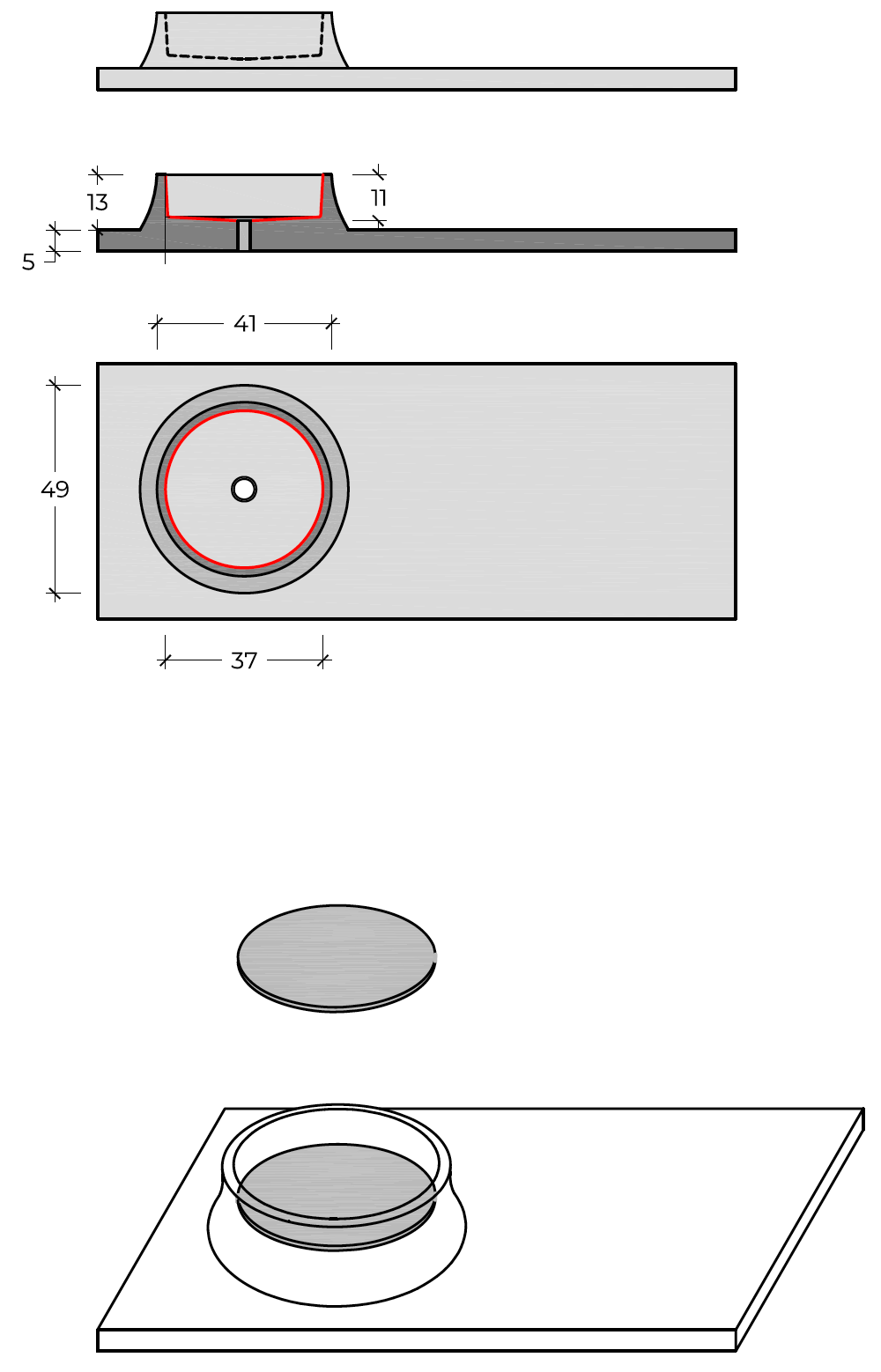 Integrierte Lunar-Waschtischsysteme